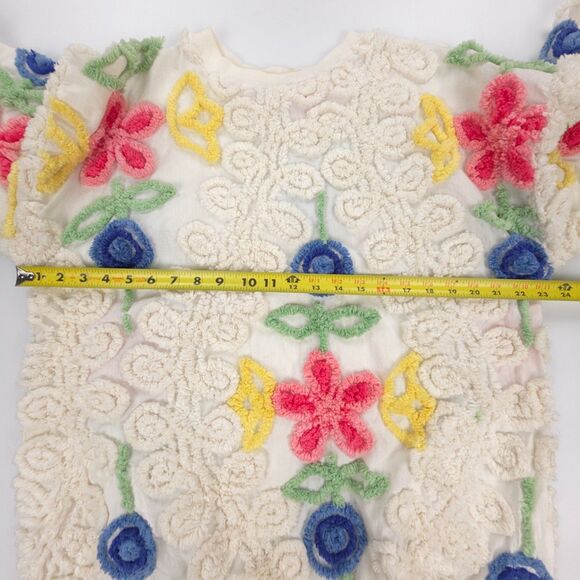VINTAGE Canyon Group Beverly Hills Chenille Pullover Sweatshirt Wedding Cake Y2k - Picture 4 of 6